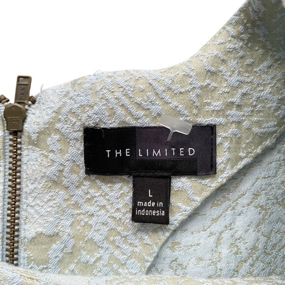 The Limited Womens Large Blue Beige Top Damask Snake Pattern Exposed Zipper - Picture 5 of 7